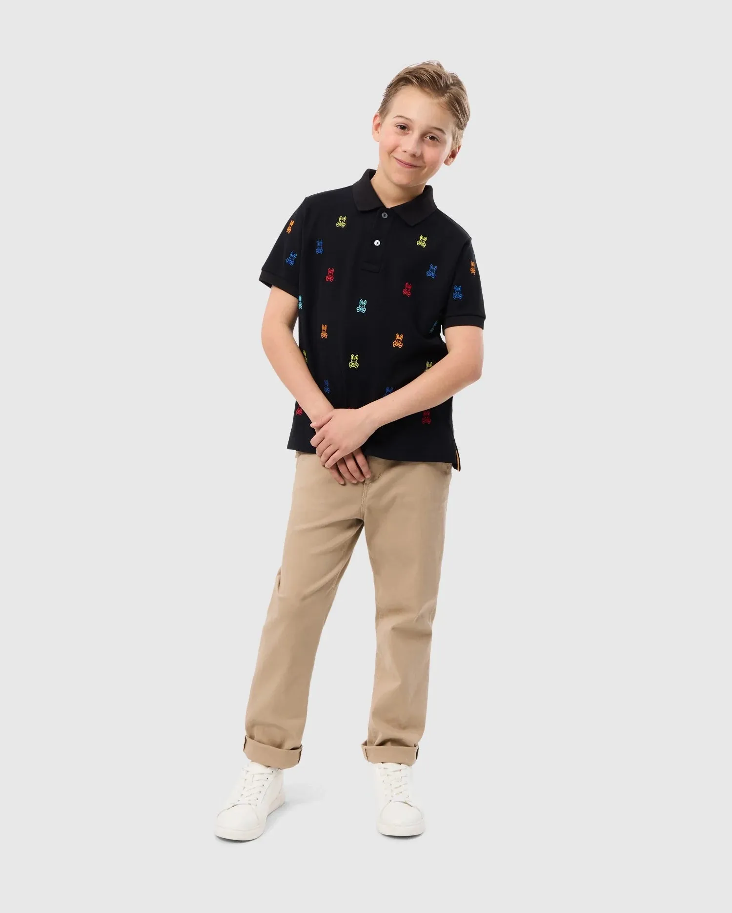 KIDS BONHAM ALL OVER BUNNY PIQUE POLO - B0K501C200