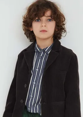 Kids Caramel ALOE SHIRT GREY STRIPE