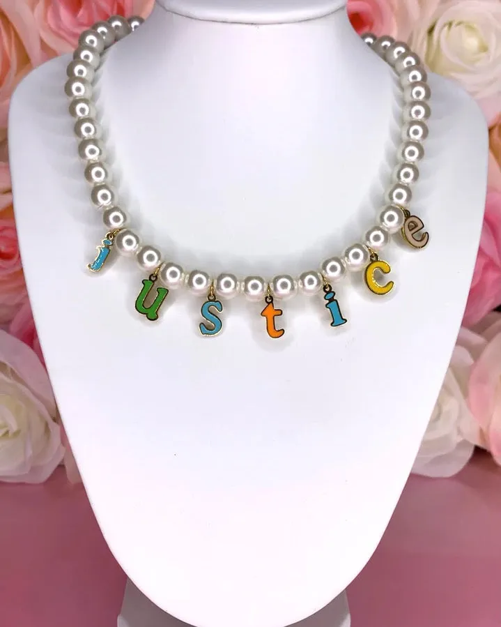 Children's Necklace with Colorful Pearls