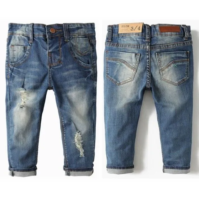 Kids Cotton Elastic Jeans