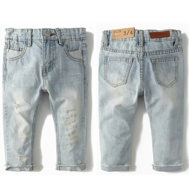 Kids Cotton Elastic Jeans