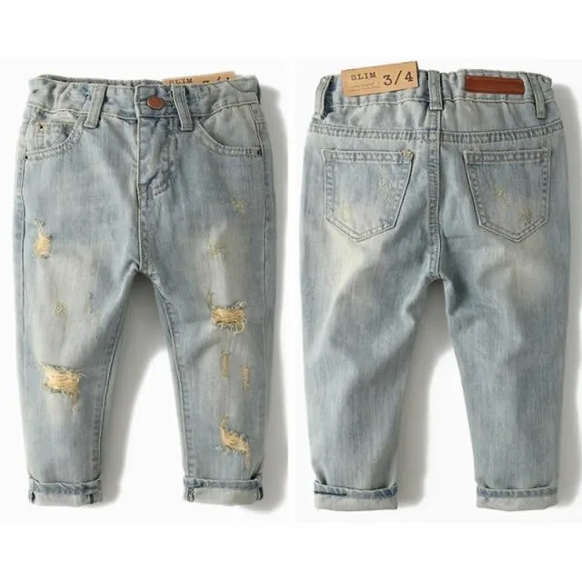 Kids Cotton Elastic Jeans