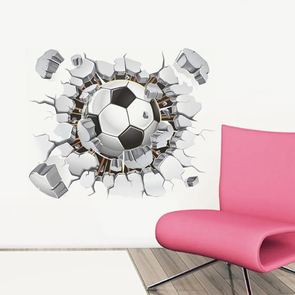 Creative 3D Soccer Ball Wall Sticker - Sports Home Decor for Kids