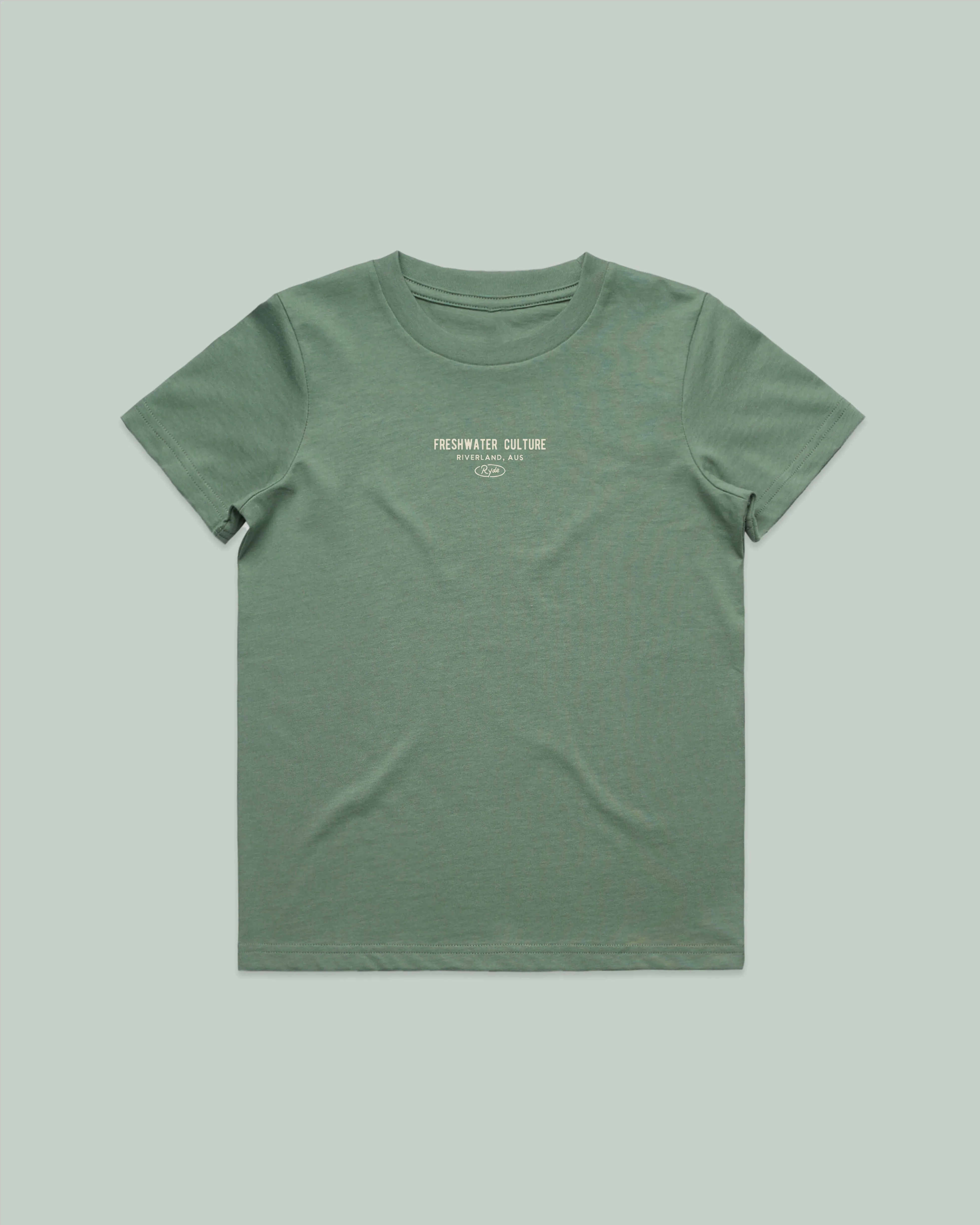 Kids Creeks + Tinnies Tee Sage