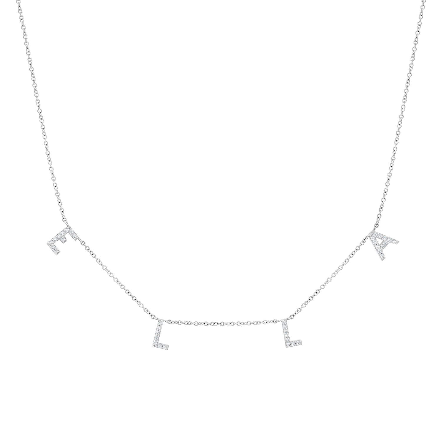 Kids Diamond Spaced Letter Necklace