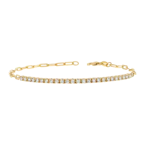 Children's Diamond Tennis Bracelet with Paper Clip Design