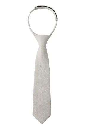 Dry Khaki Kids Necktie in White Linen