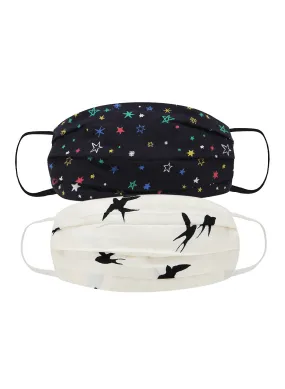 Birds And Stars Combo Of 2 Kids Face Mask