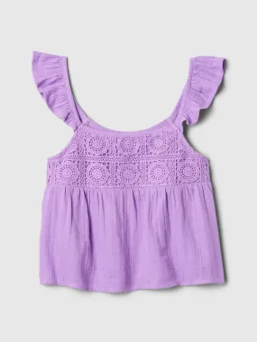 Kids Gauze Crochet Top