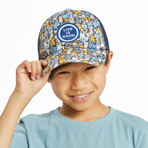 Children's Dog Pattern Trucker Cap