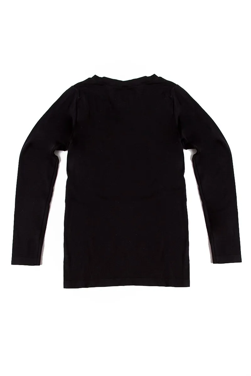 Kids Long Sleeve Seamless V Neck