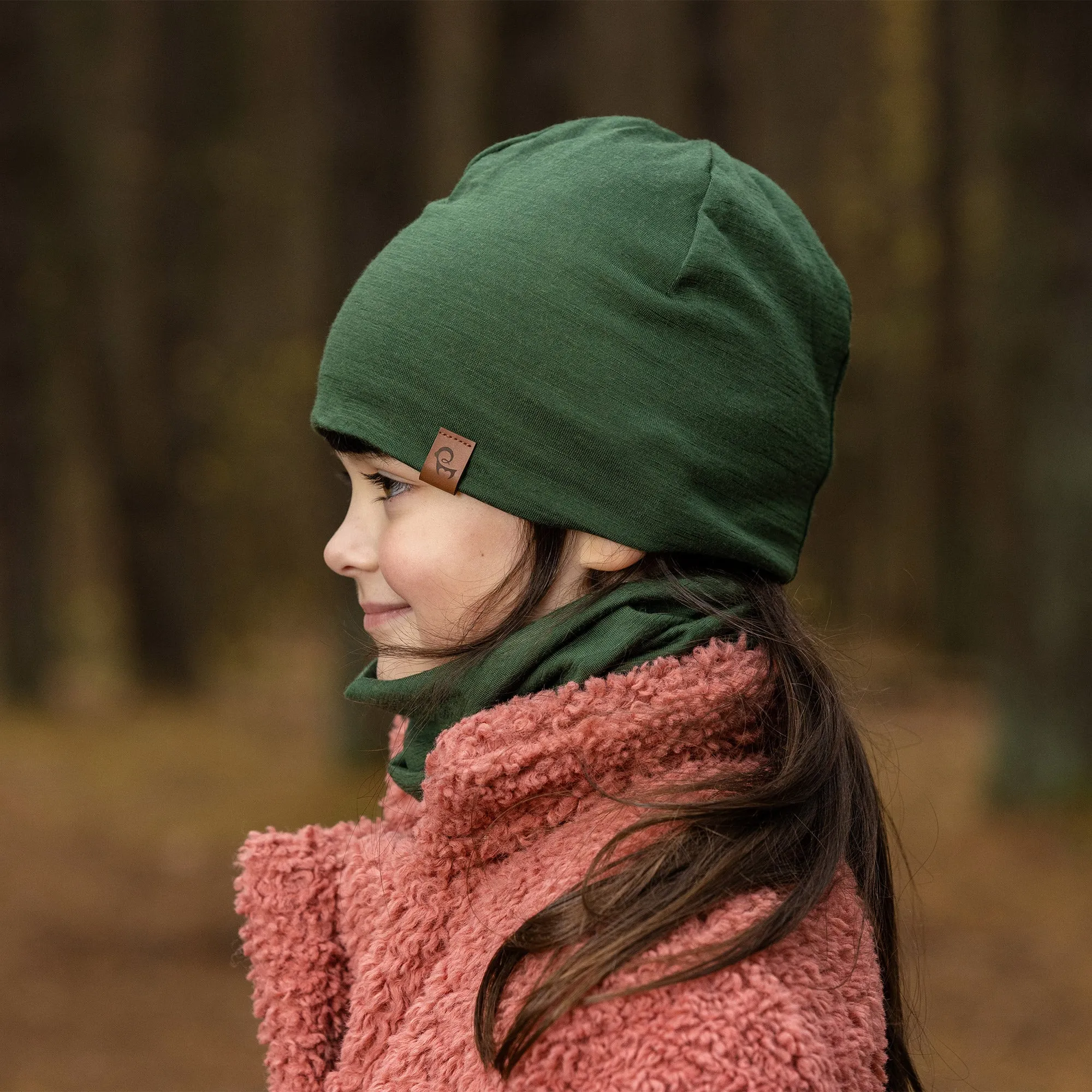 Kids' Merino Beanie Dark green