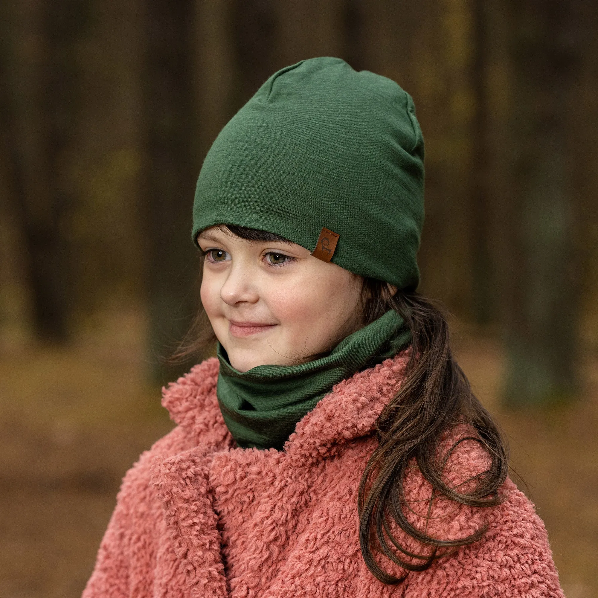 Kids' Merino Beanie Dark green