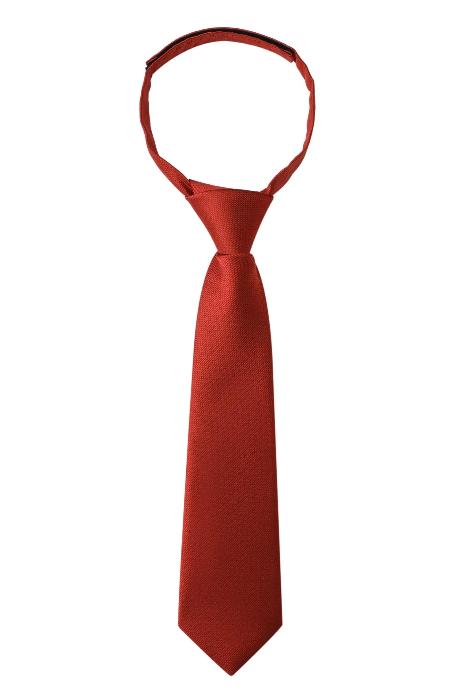 Burnt Orange Rust Weave Necktie for Kids