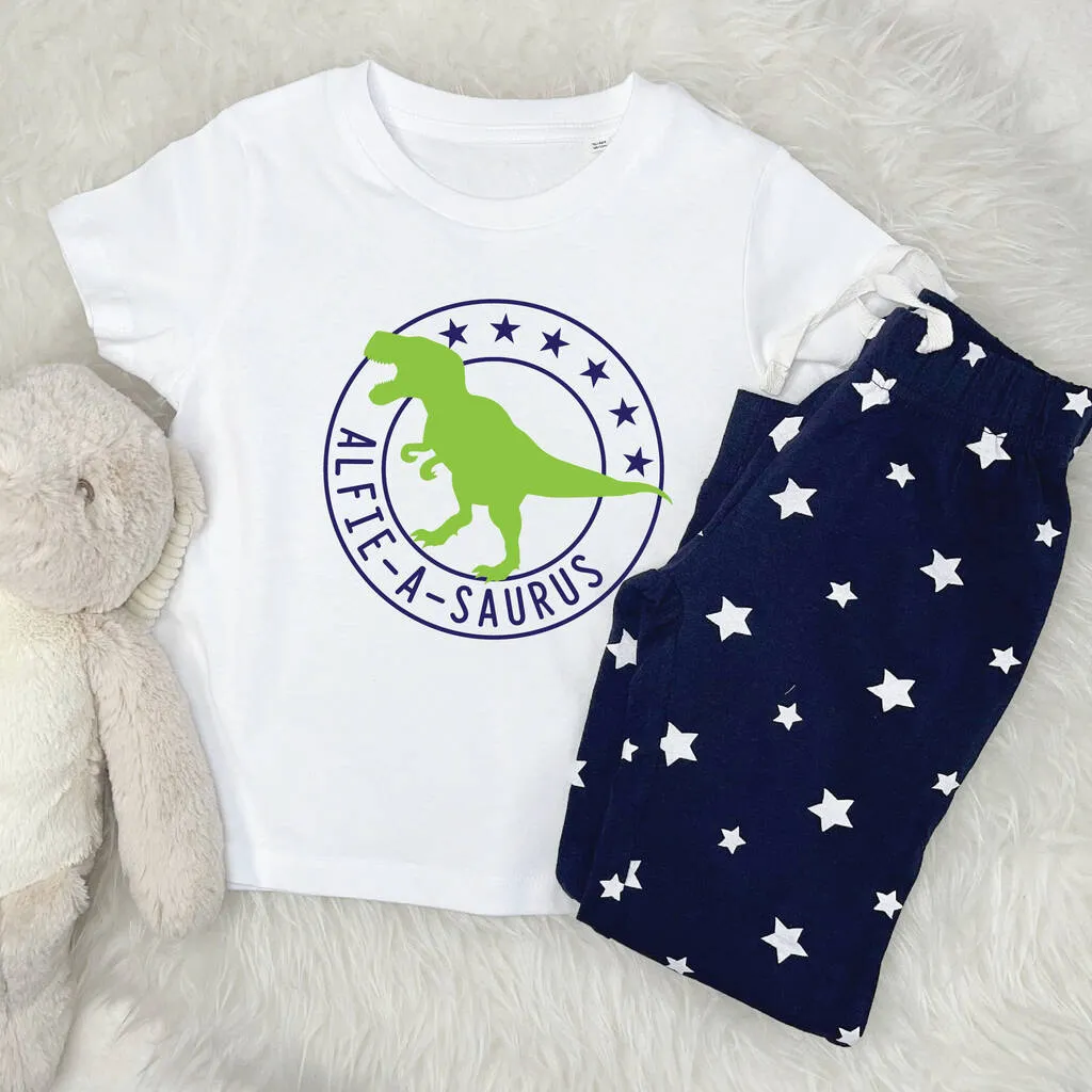 Kids Personalised Dinosaur Pyjamas