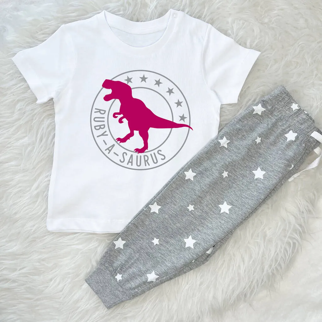 Kids Personalised Dinosaur Pyjamas