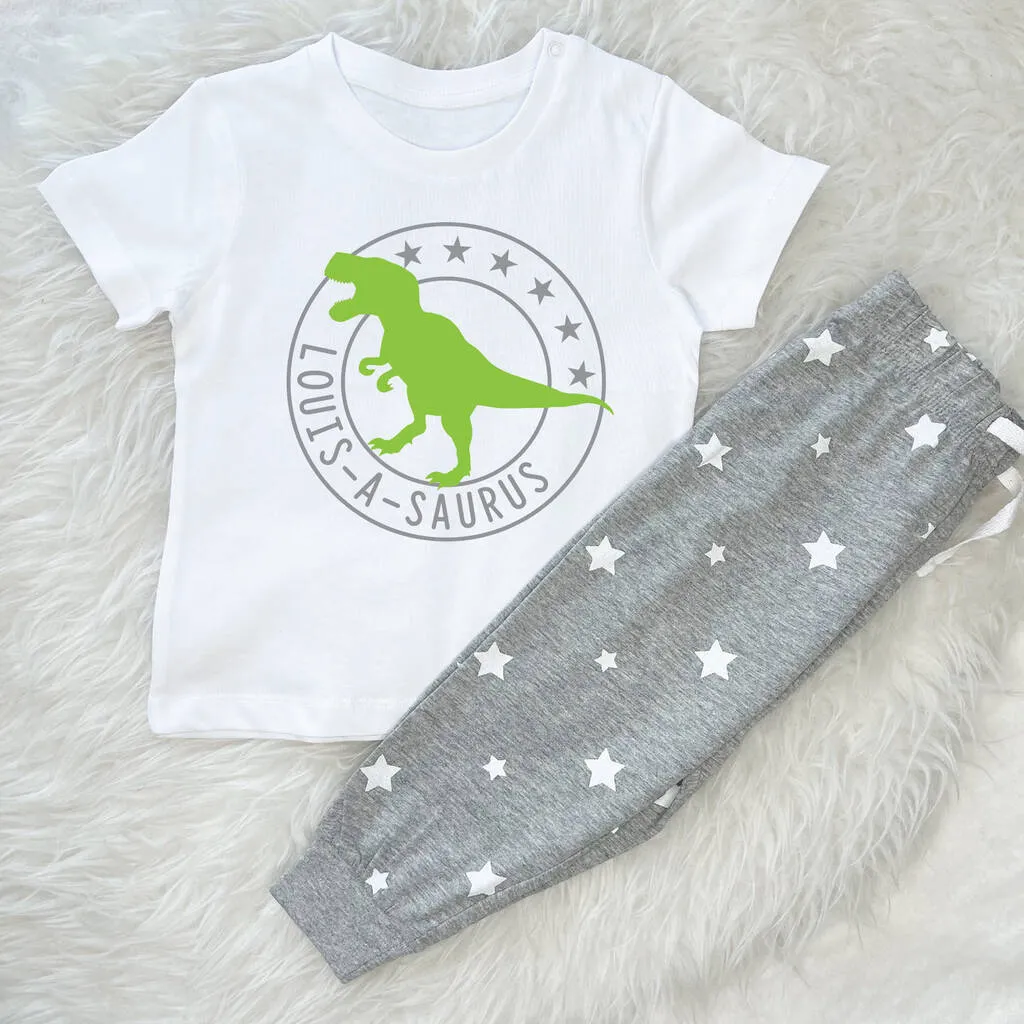 Kids Personalised Dinosaur Pyjamas