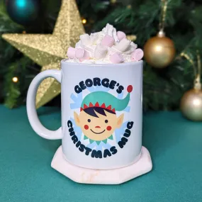 Kids Personalised Elf Christmas Mug