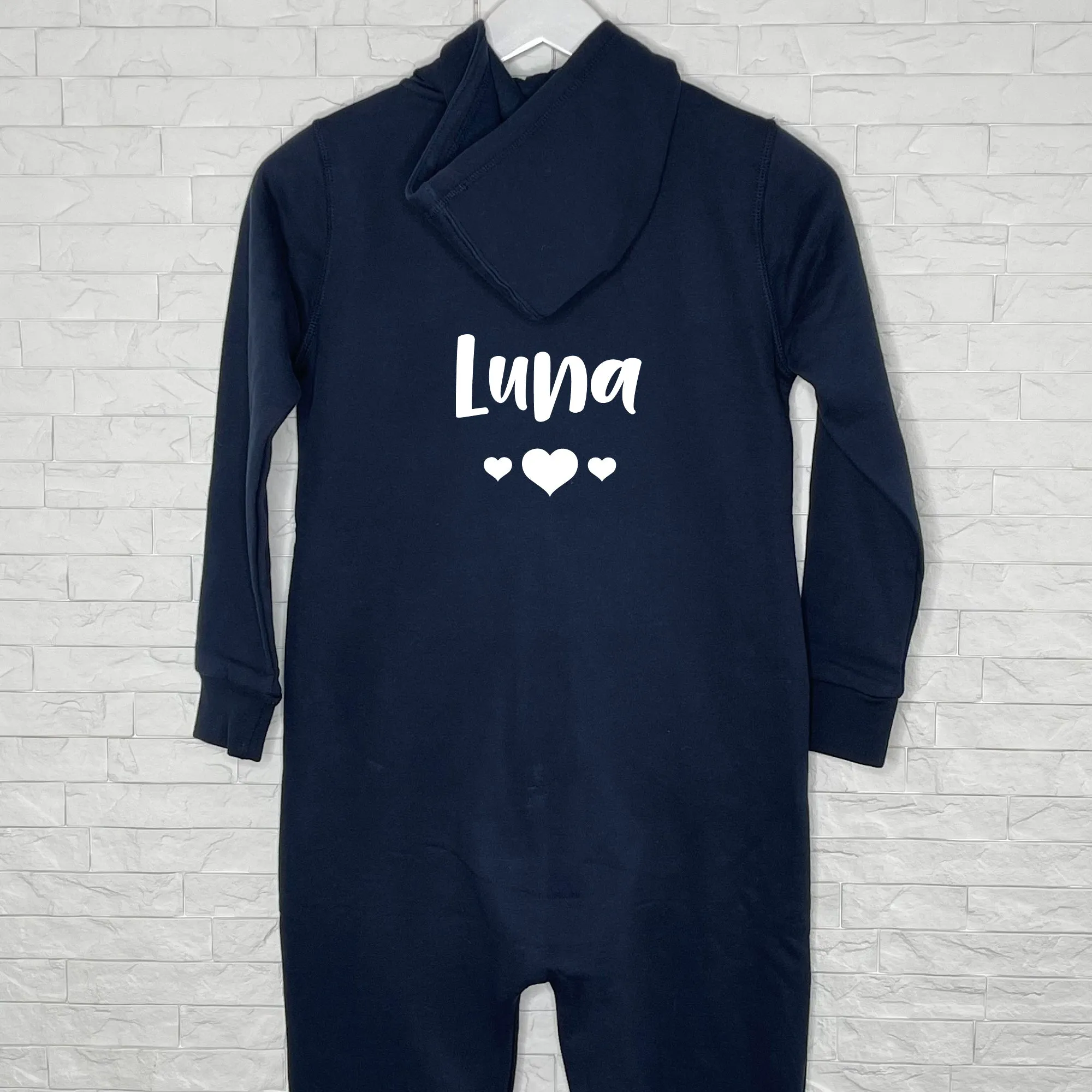 Kids Personalised Onesie With Hearts