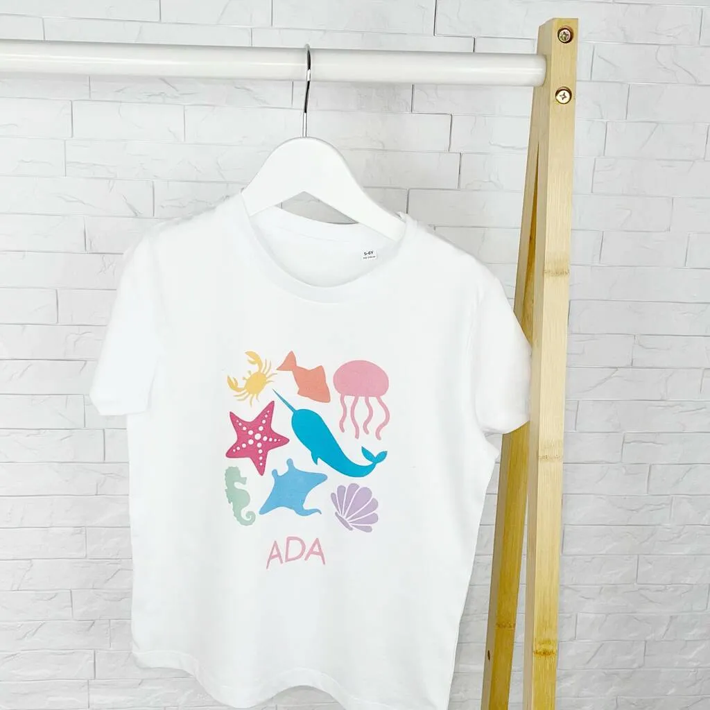 Kids Personalised Sea Creature T Shirt