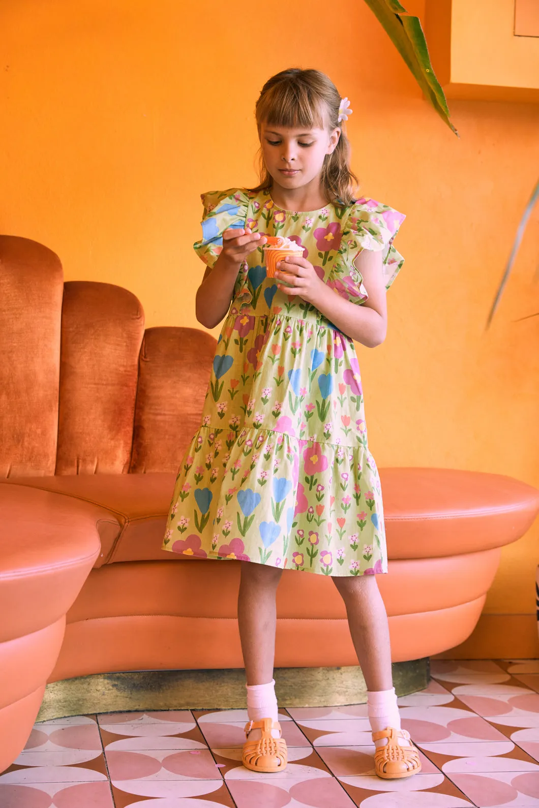 Children's Dress with Scandi Flowers