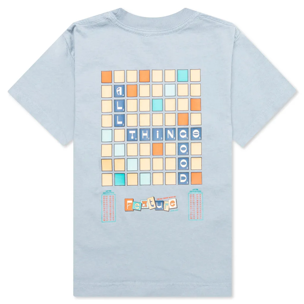 Children's Scrabble T-shirt in Clear Blue