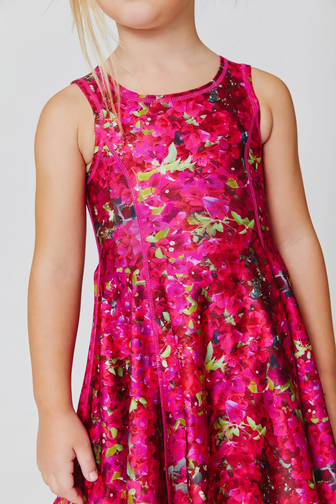 Kids Skater Dress in Bougainvillea