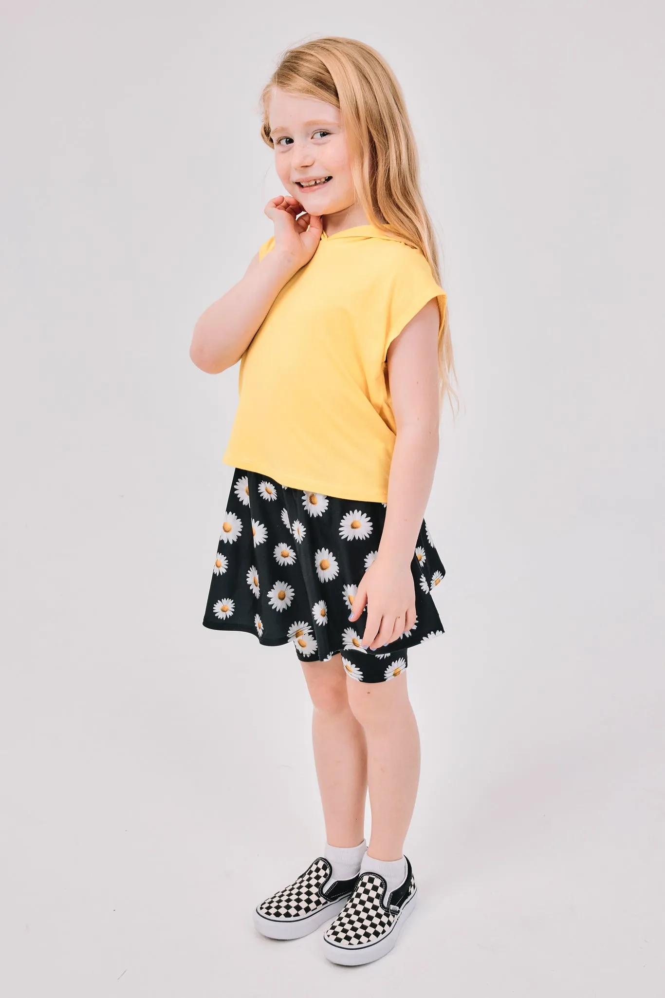 Kids Skater Skirt in Daisies