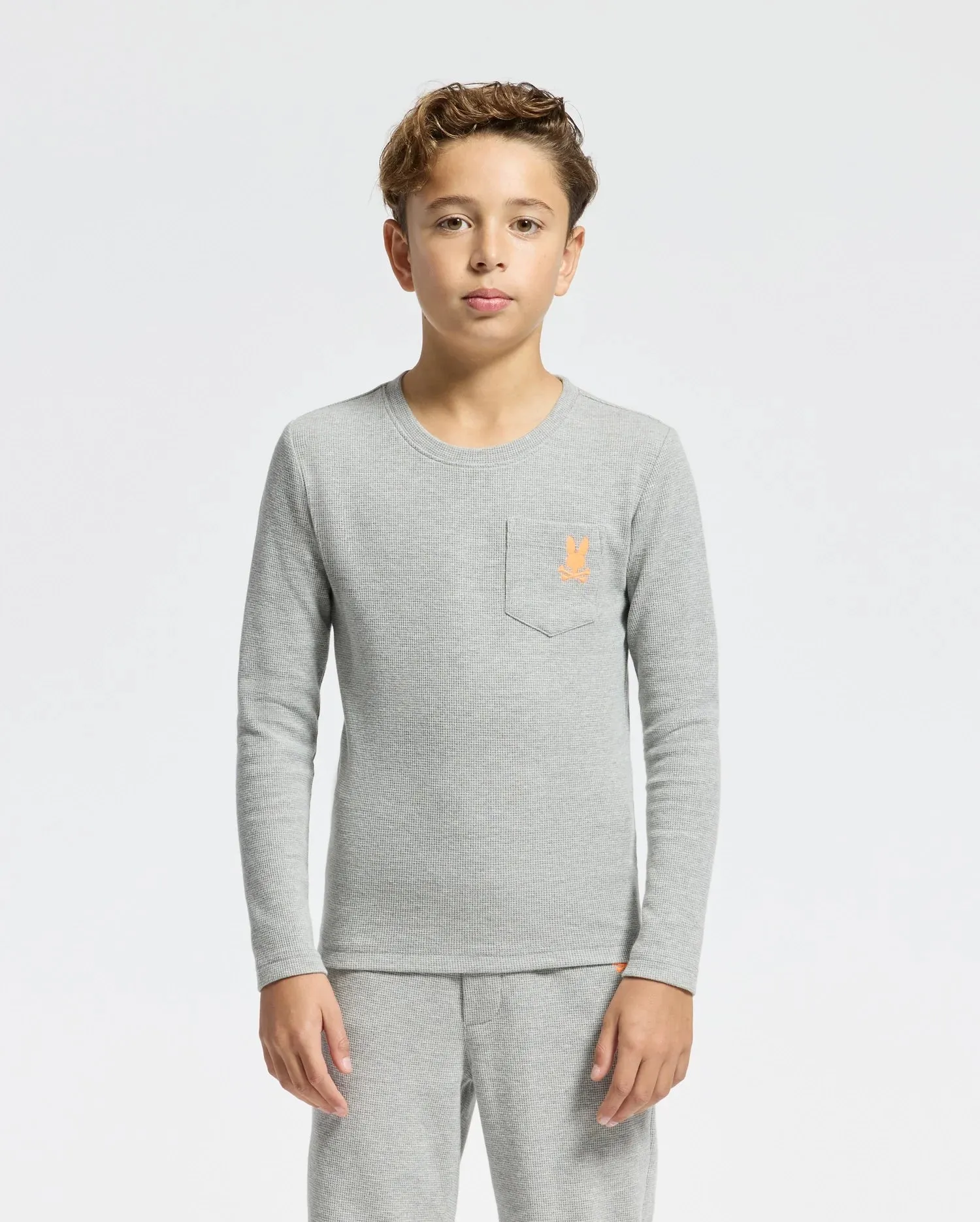 KIDS VAL WAFFLE LONG SLEEVE TEE - B0T672E200