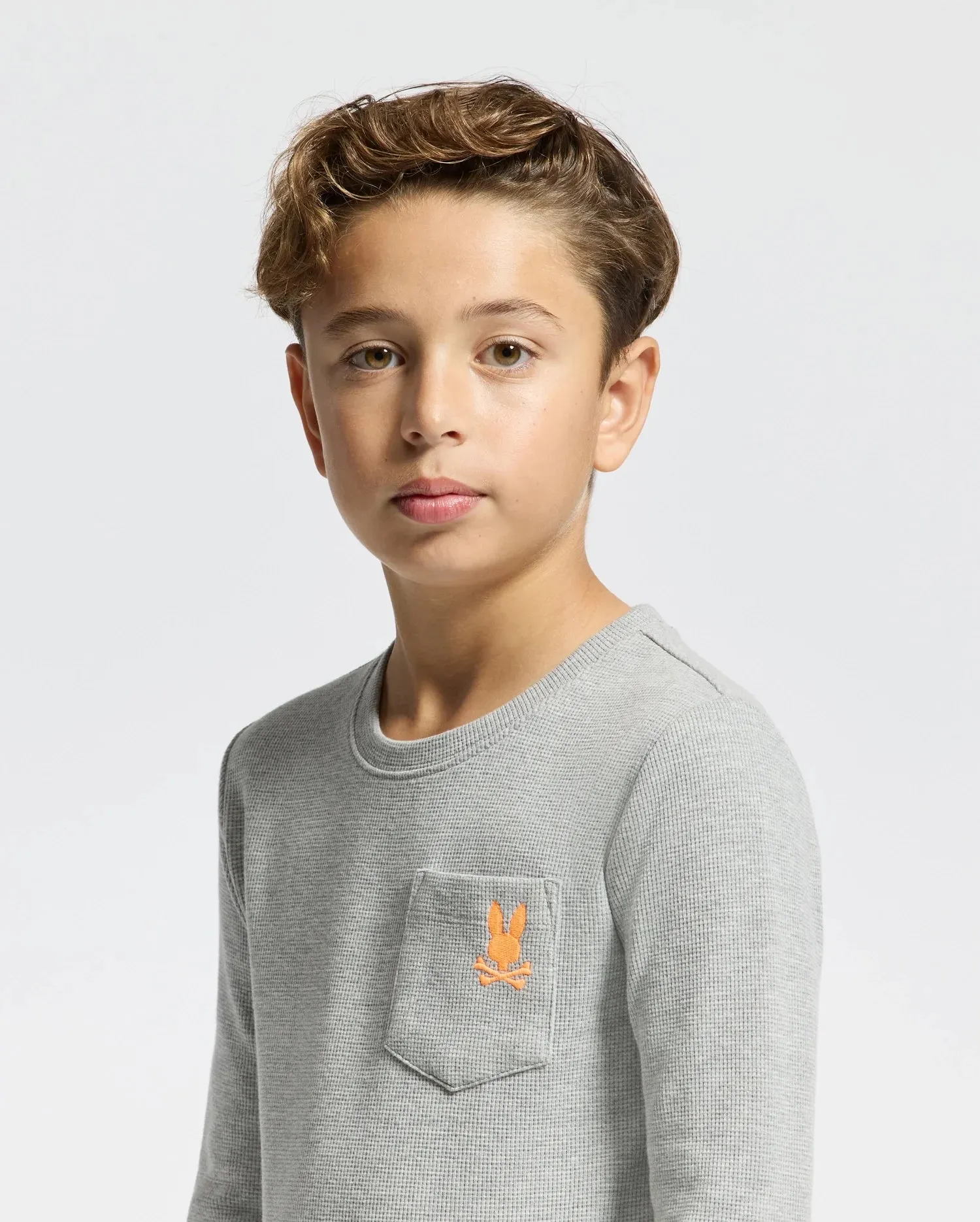 KIDS VAL WAFFLE LONG SLEEVE TEE - B0T672E200