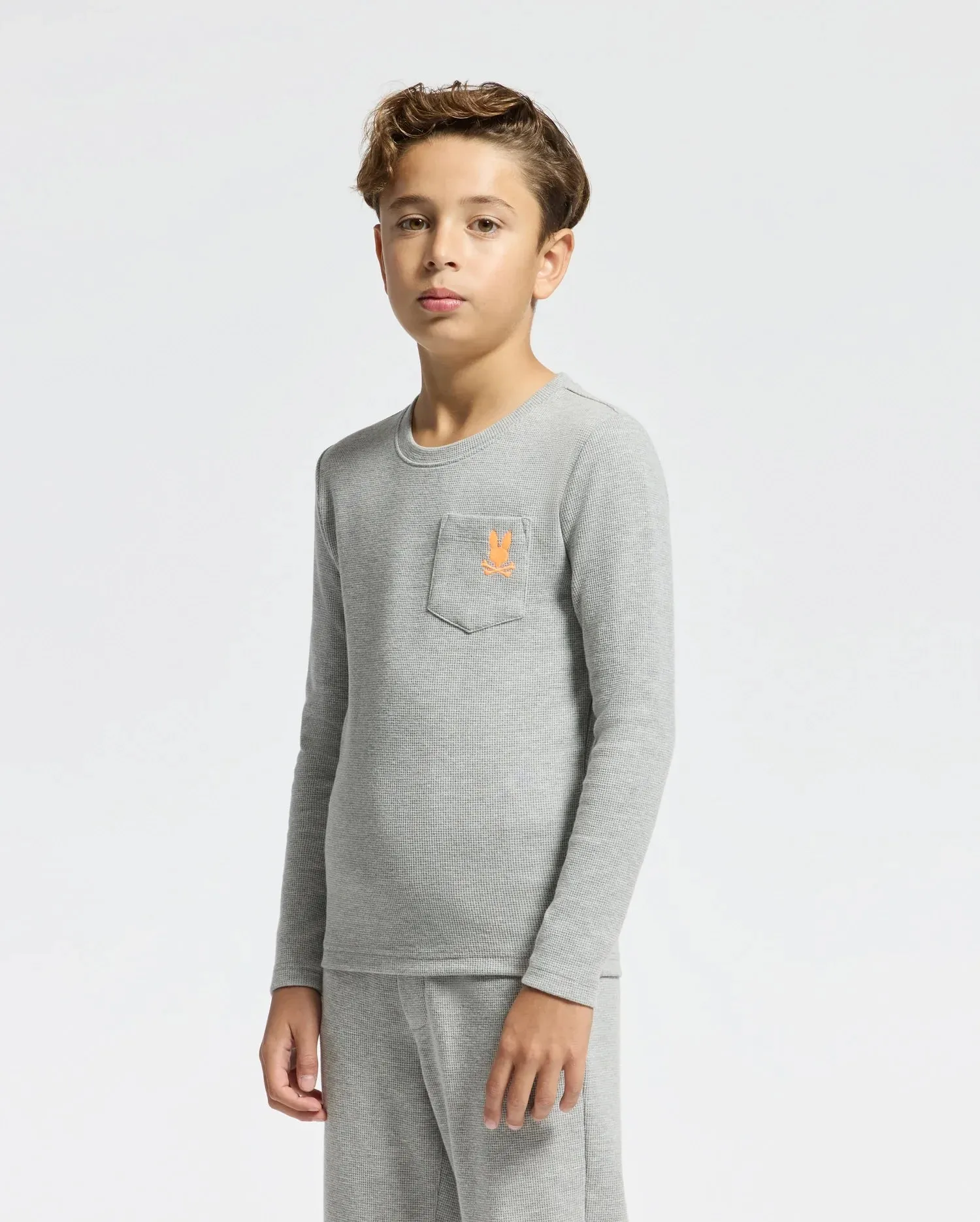 KIDS VAL WAFFLE LONG SLEEVE TEE - B0T672E200