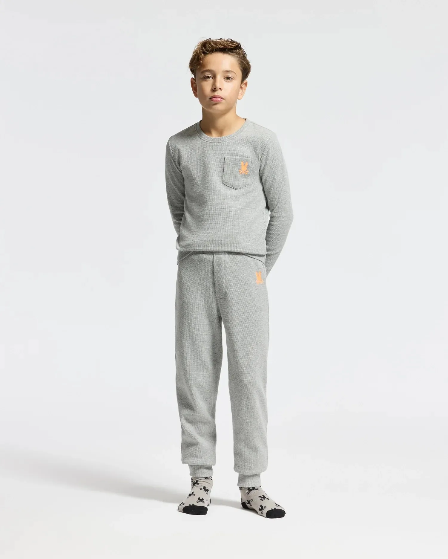 KIDS VAL WAFFLE LONG SLEEVE TEE - B0T672E200