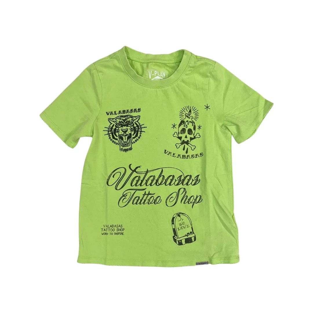 Kids Valabasas Tattoo Lime Tee