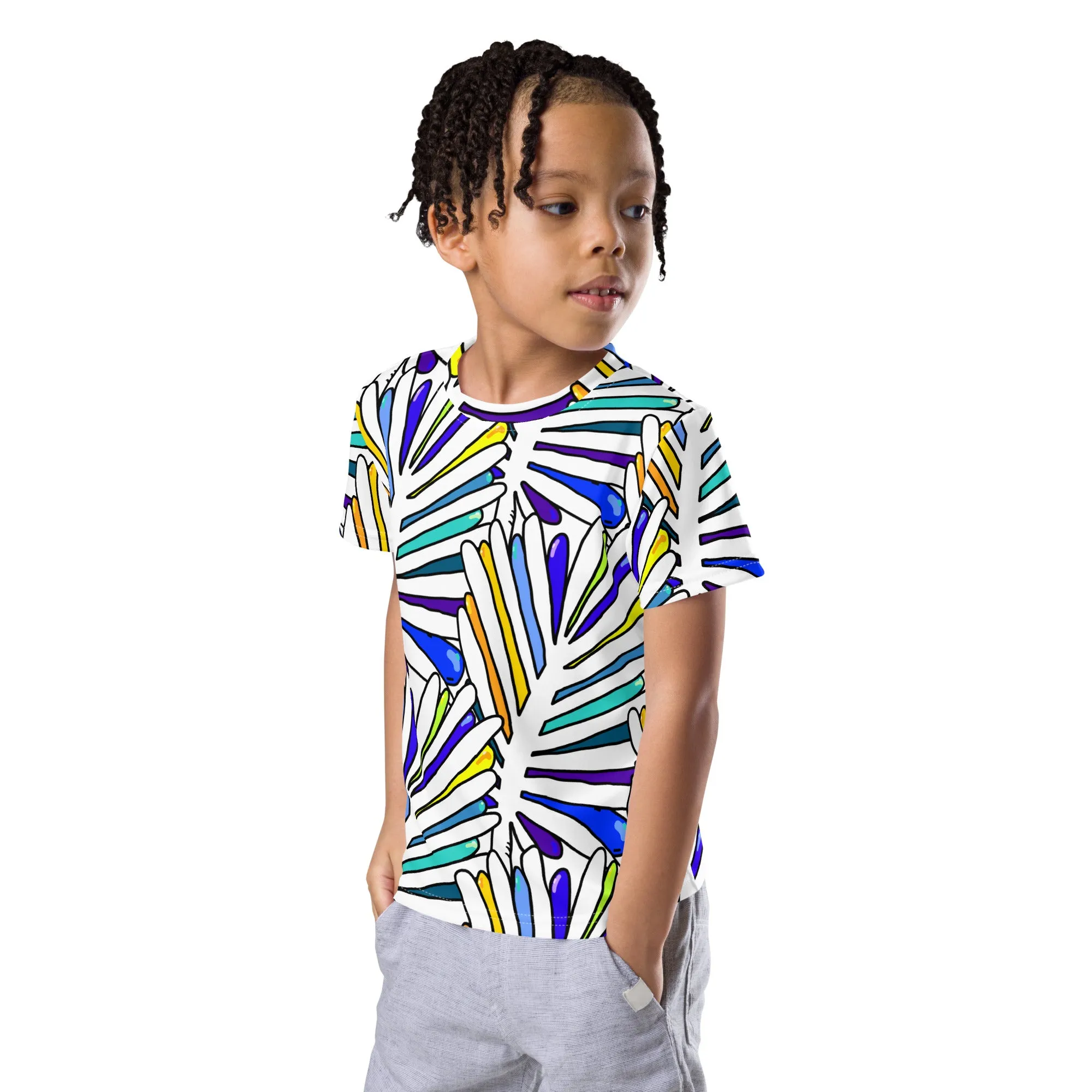 Kids White Leaf T-Shirt