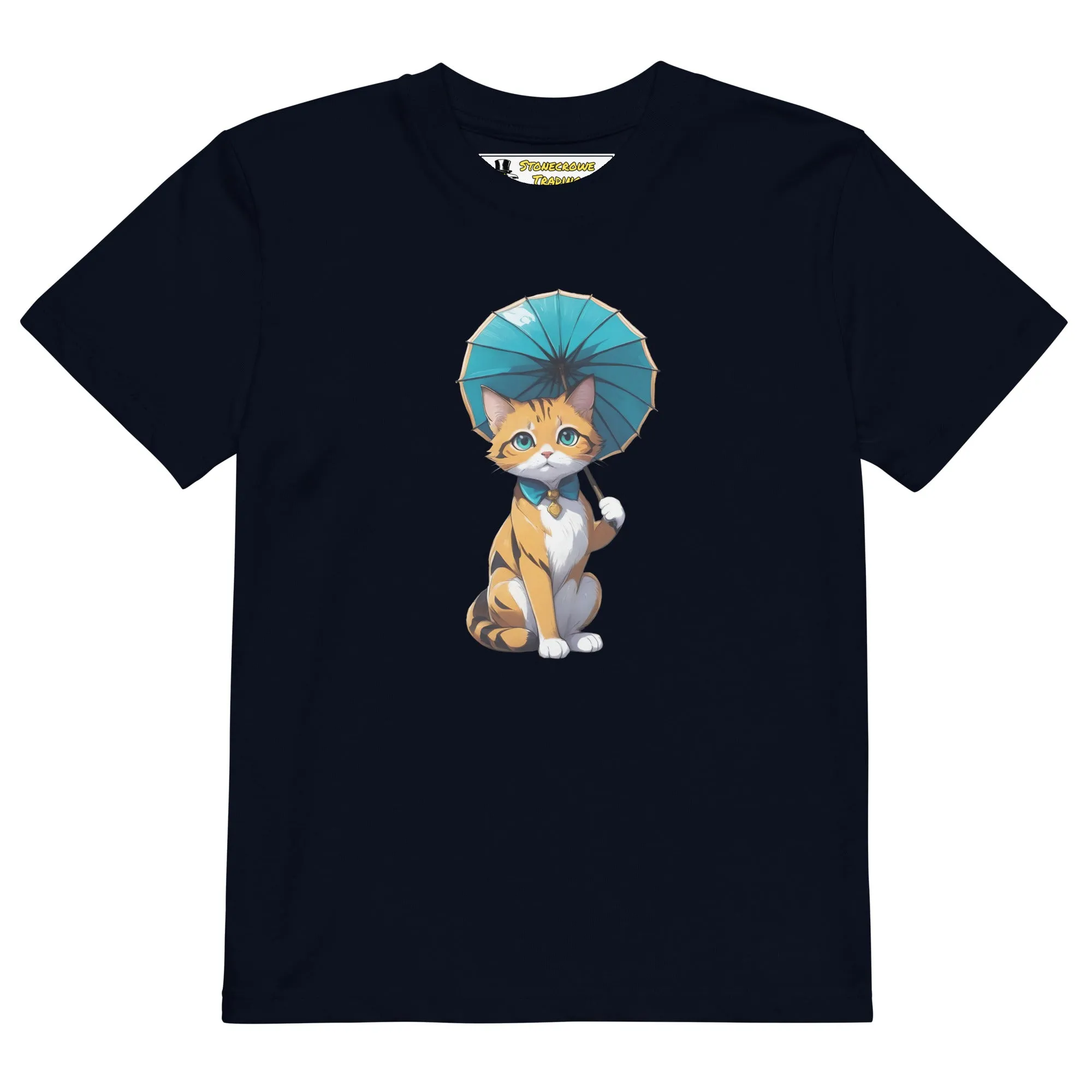 Kitten with Parasol Organic Cotton Kids' T-shirt