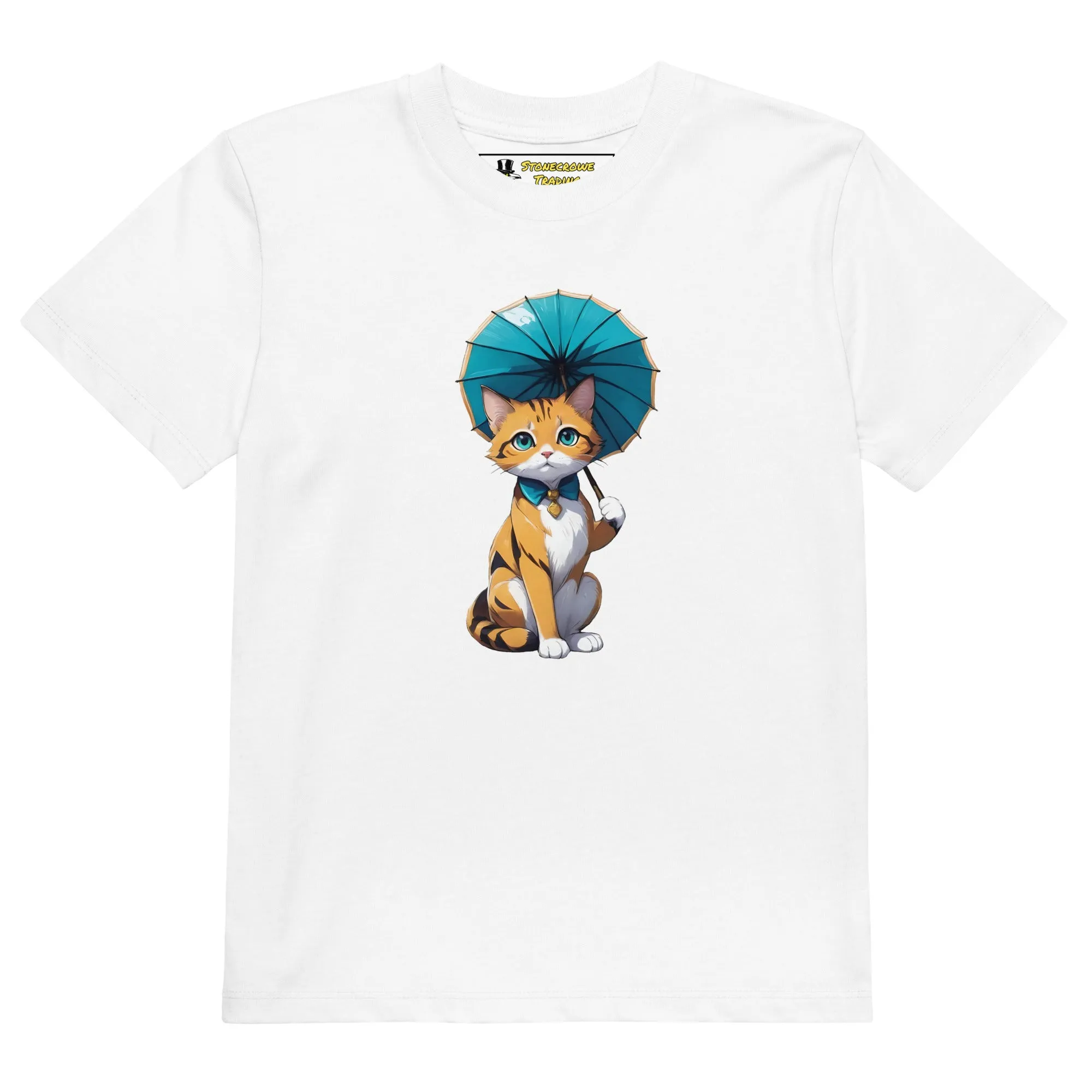 Kitten with Parasol Organic Cotton Kids' T-shirt