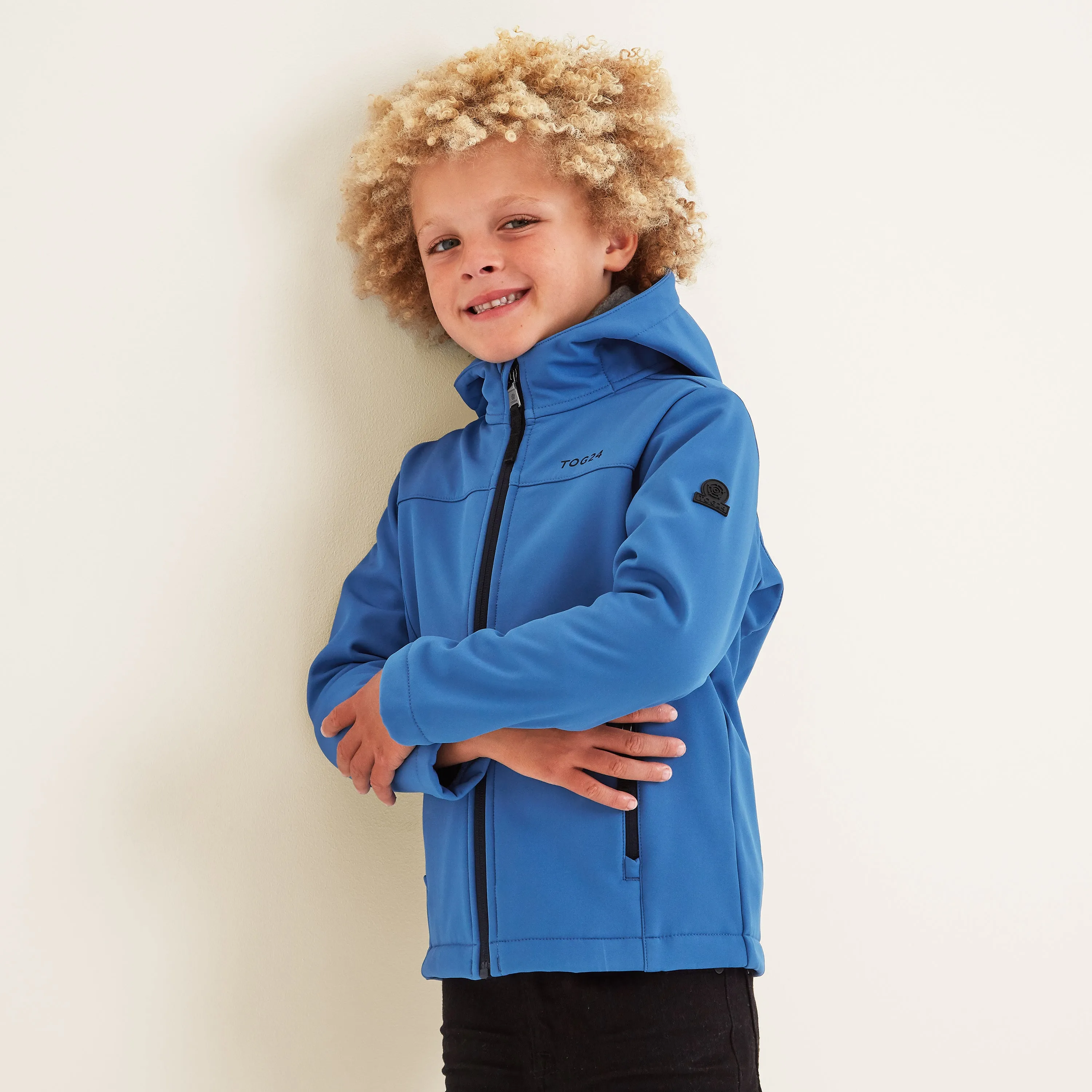 Koroma Kids Softshell Hooded Jacket - Aegean Blue