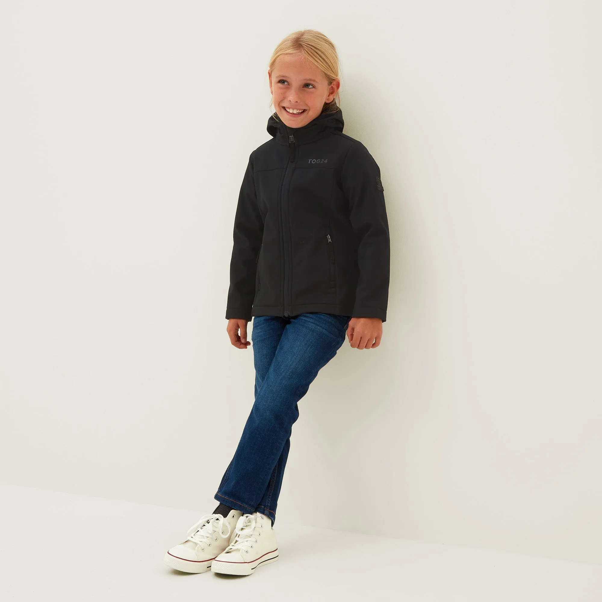 Koroma Kids Softshell Hooded Jacket - Black