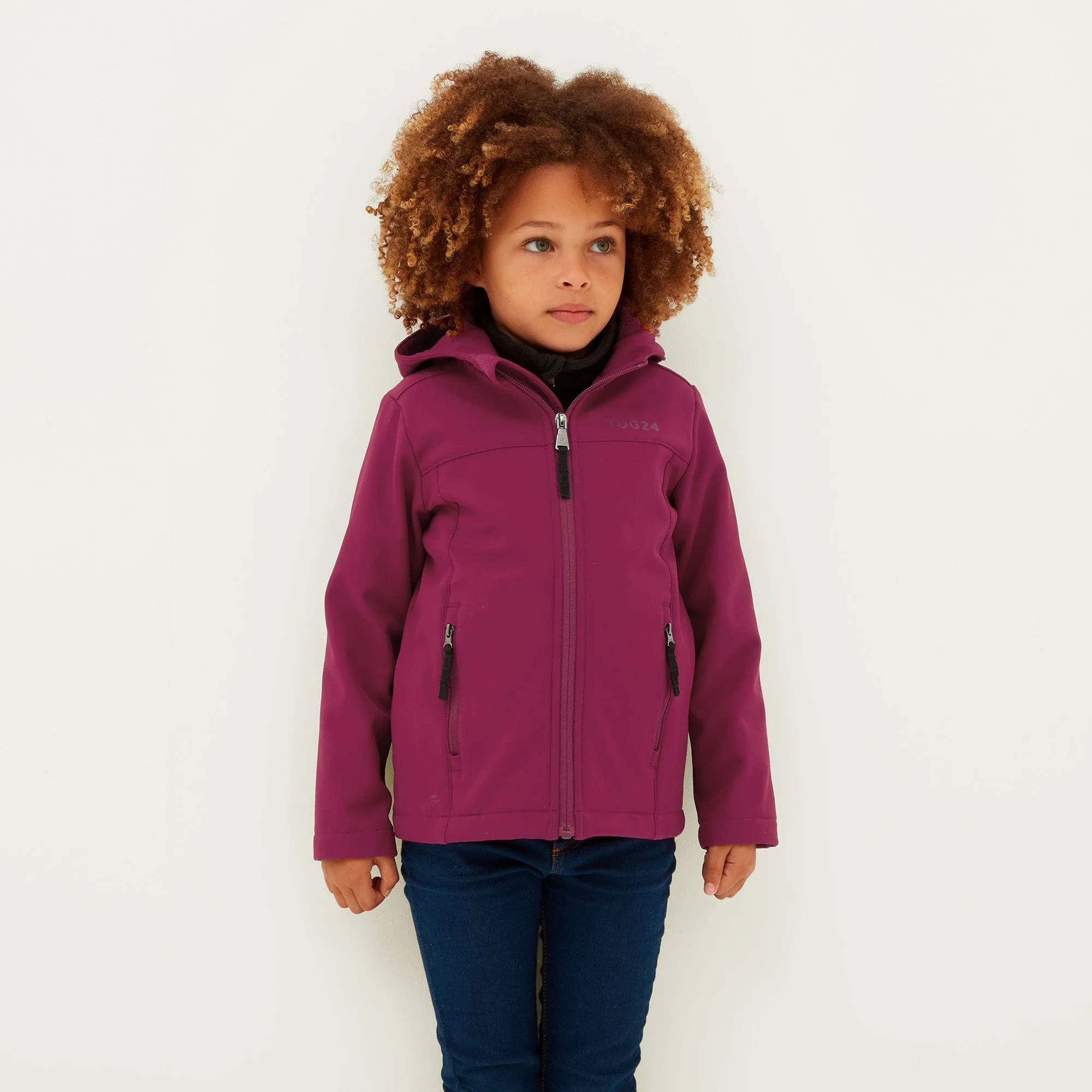 Koroma Kids Softshell Hooded Jacket - Raspberry