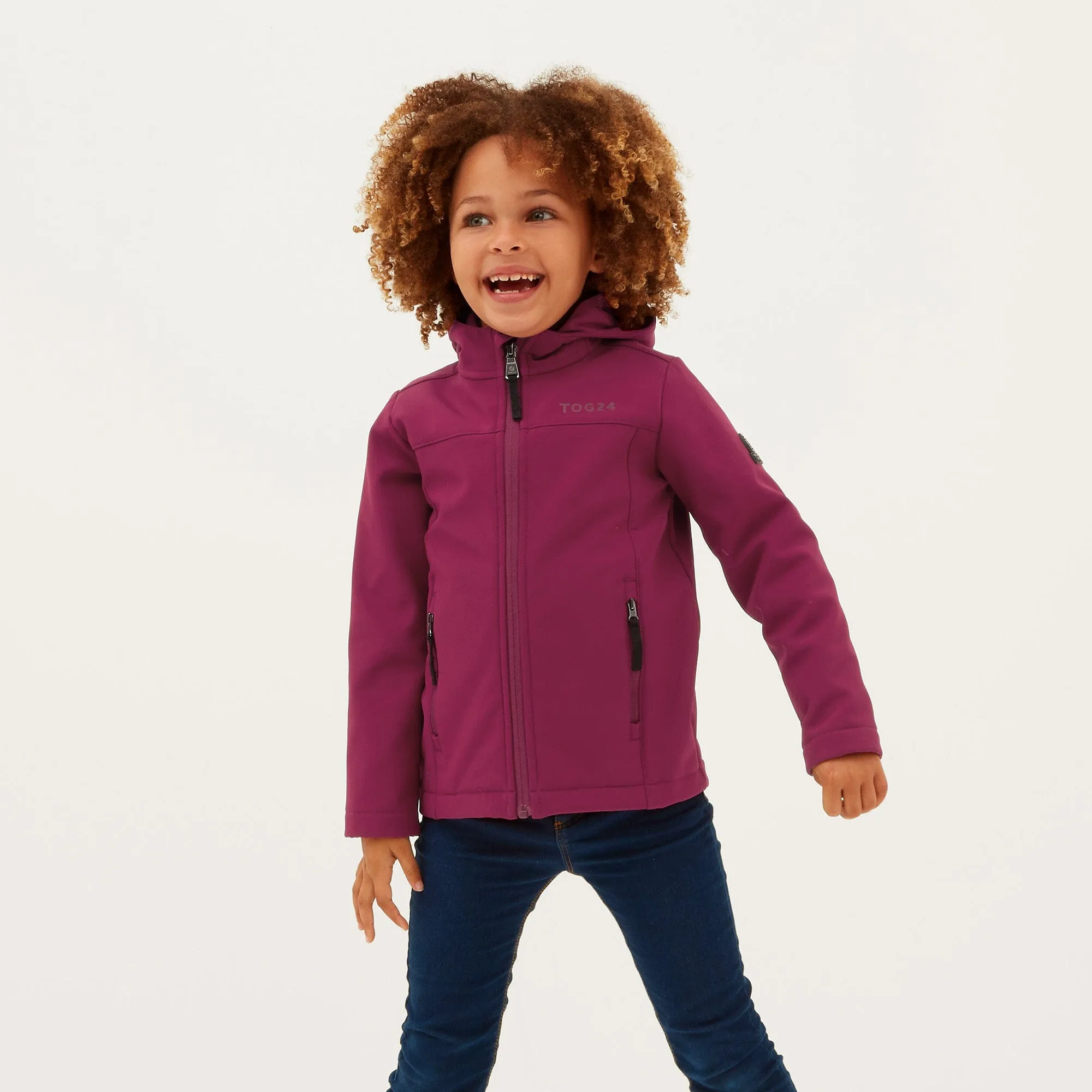 Koroma Kids Softshell Hooded Jacket - Raspberry