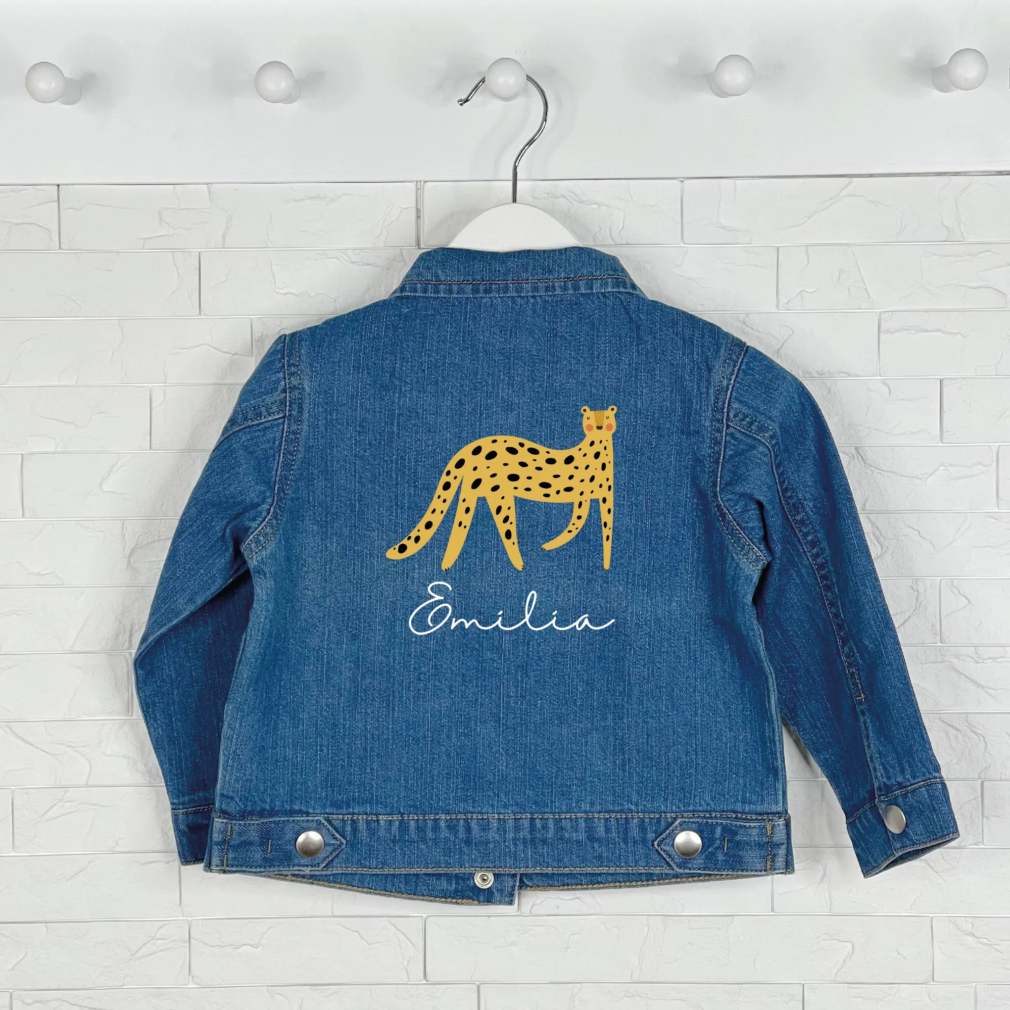 Leopard Personalised Baby/Kids Denim Jacket