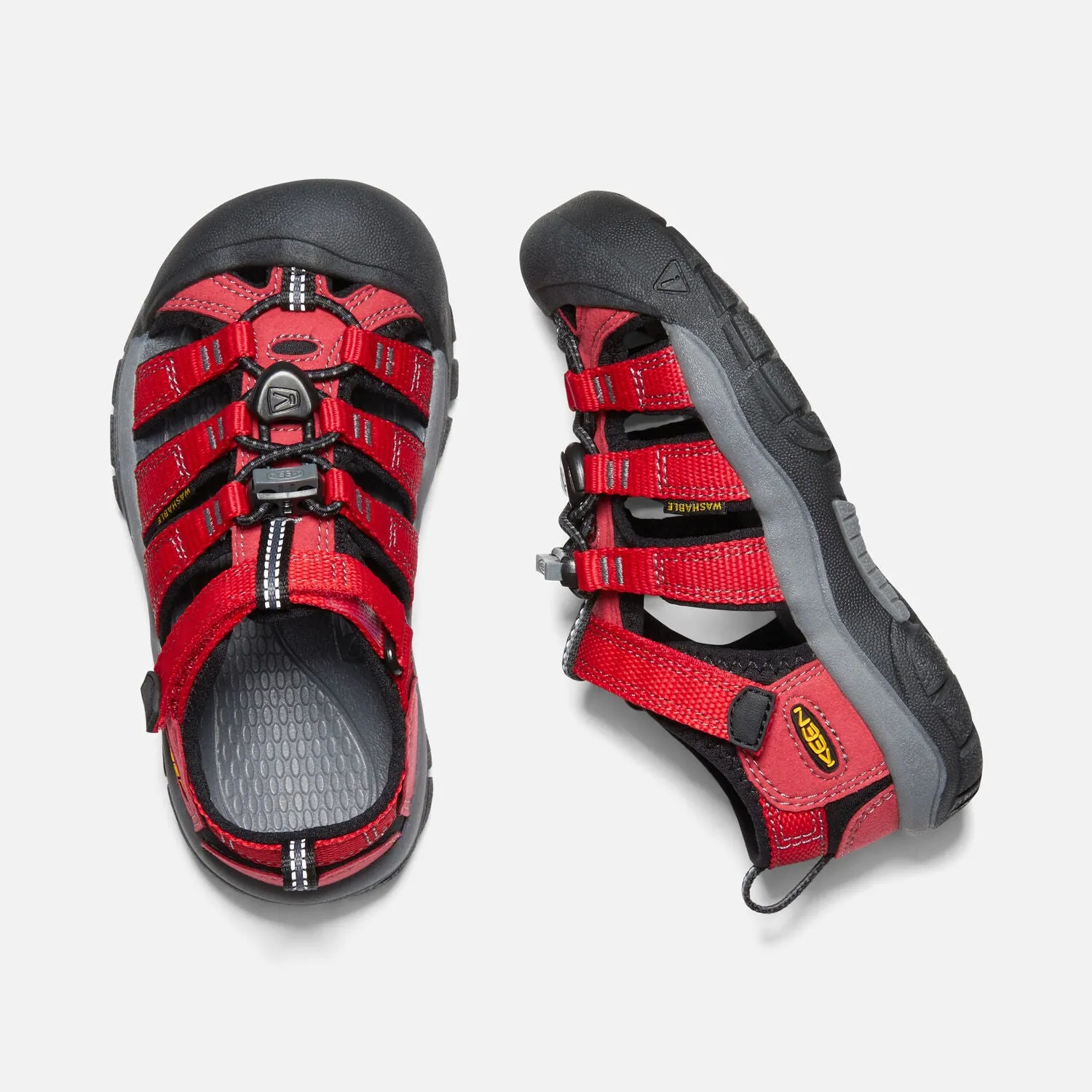 Little Kids Keen Newport H2 Color: Ribbon Red/ Gargoyle