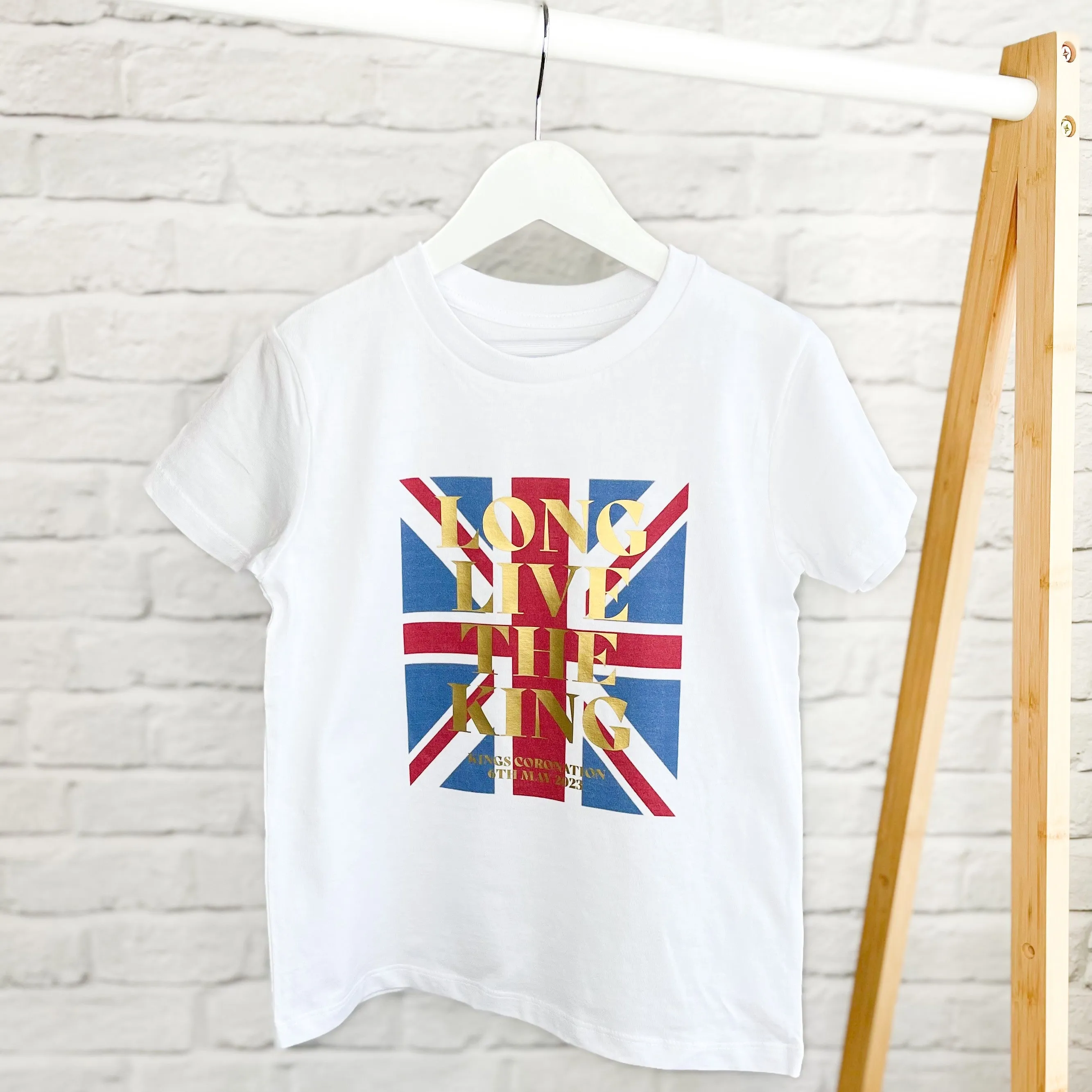 Long Live The King Coronation Union Jack Kids T Shirt/Babygrow