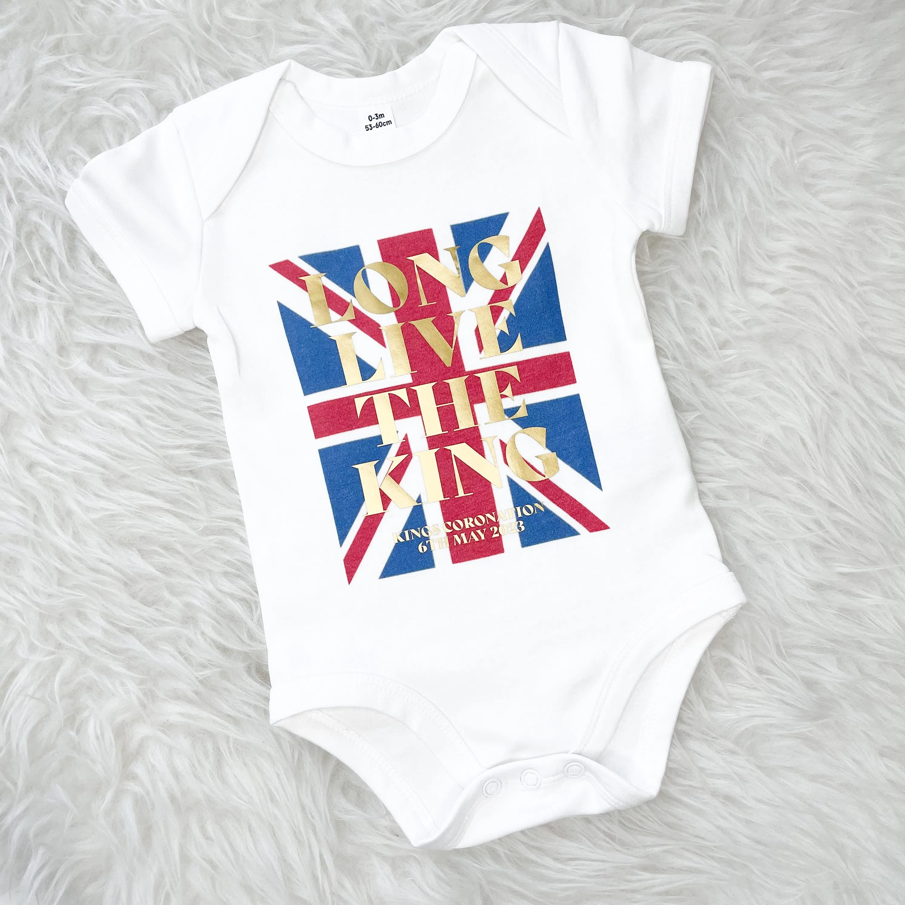 Long Live The King Coronation Union Jack Kids T Shirt/Babygrow