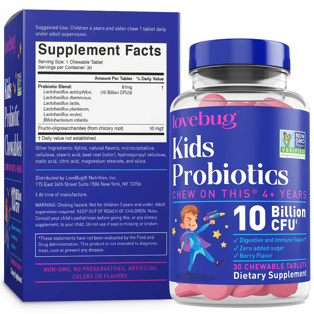 LoveBug Probiotics - Kids Probiotics - Chewable