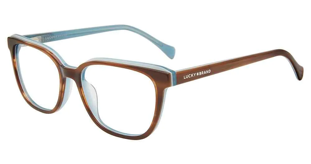 Lucky Brand VLBD726 0HVB Eyeglasses Youth Kids Girl's Havana/Blue Full Rim 49mm