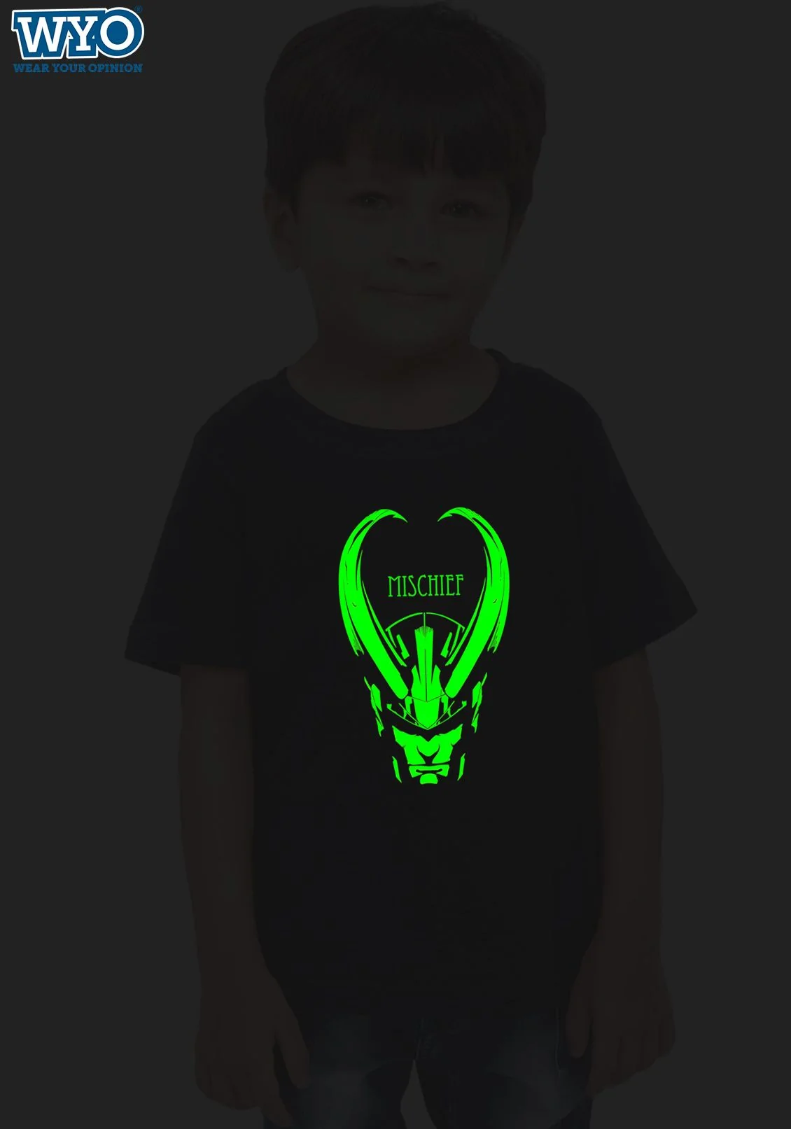 Master Of Mischief Glow In Dark Kids T-Shirts