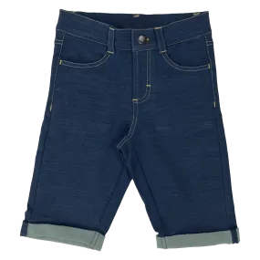 Indigo Organic Cotton Knee Length Shorts