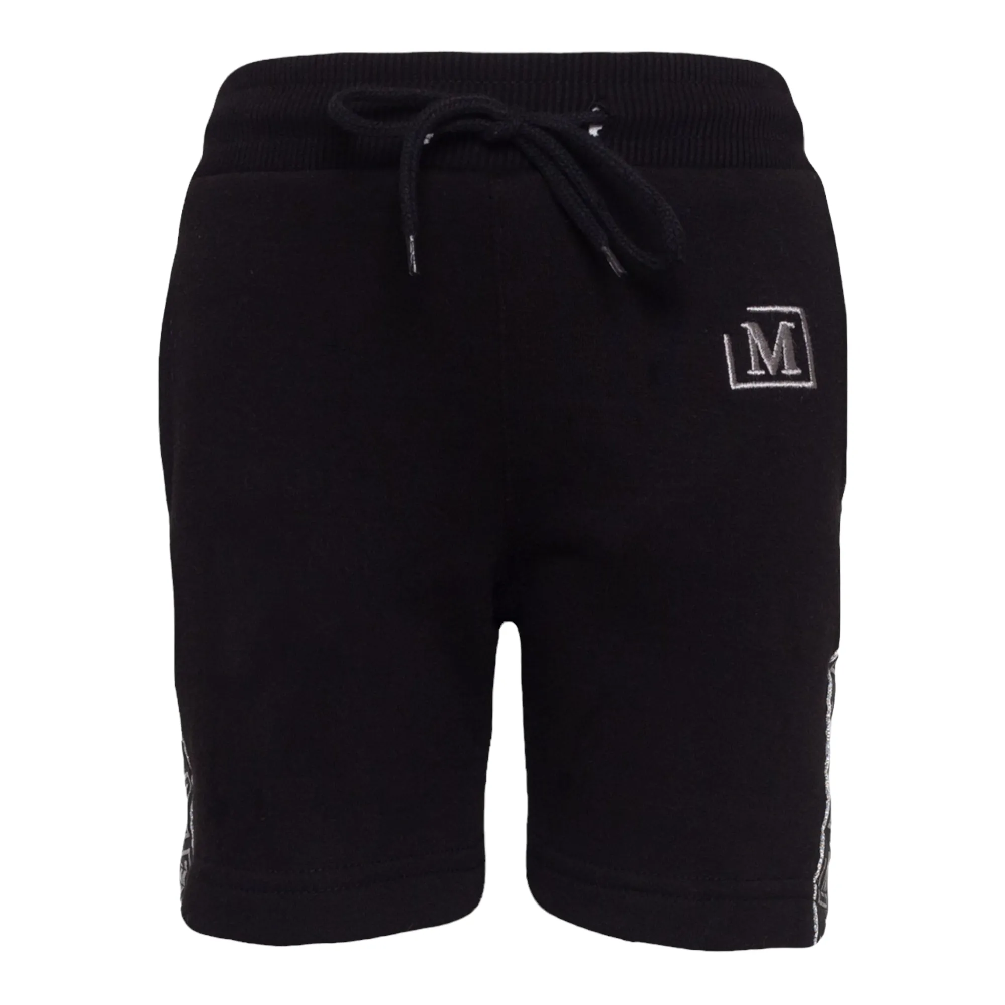 MDB Brand Kids Logo Tape Shorts - Black w/ Metallic Logo