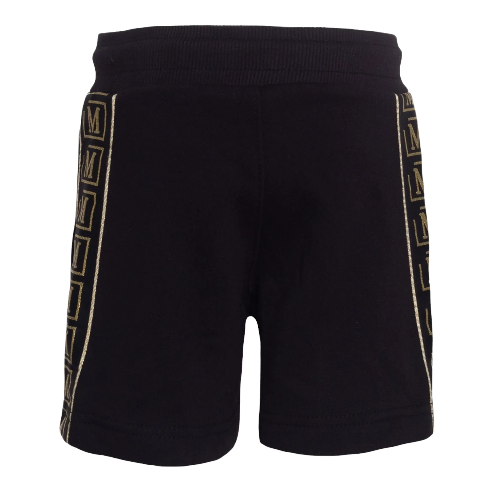 MDB Brand Kids Logo Tape Shorts - Black w/ Metallic Logo